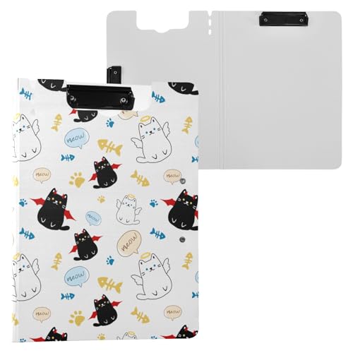 Cute Angle and Evil Cats Klemmbrettmappe, A4-Größe, Ordner-Klemmbrett mit Stiftschlitz für Büro, Schule Cute Angle and Evil Cats Klemmbrettmappe, A4-Größe, Ordner-Klemmbrett mit Stiftschlitz für Büro, Schule von Reiacy