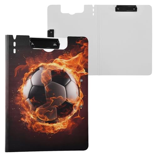 Feuer-Fußball-Klemmbrett-Mappe, A4-Größe, Ordner-Klemmbrett mit Stifthalter, für Büro, Schule von Reiacy