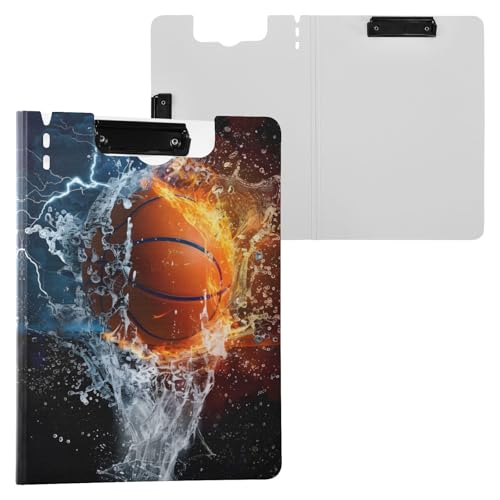 Feuerwasser-Basketball-Klemmbrett, A4-Größe, Ordner-Klemmbrett mit Stiftschlitz, für Büro, Schule von Reiacy