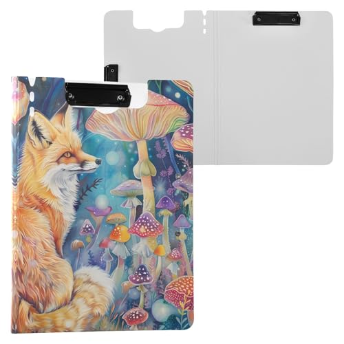 Fox Mushrooms Aquarell-Klemmbrett-Mappe, A4-Größe, Ordner, Klemmbrett mit Stifthalter, für Büro, Schule von Reiacy