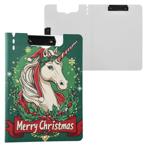 Frohe Weihnachten Einhorn Klemmbrett Ordner A4 Größe Ordner Klemmbrett mit Stiftschlitz für Büro Schule von Reiacy