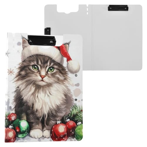 Holiday Christmas Kitty Klemmbrettmappe, A4-Größe, Ordner-Klemmbrett mit Stifthalter, für Büro, Schule von Reiacy