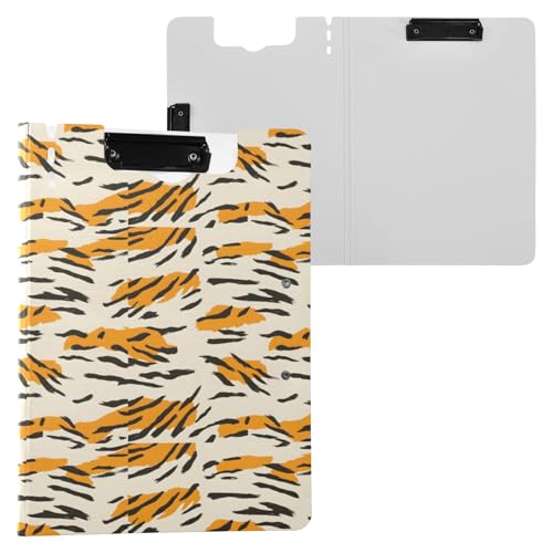 Klemmbrett mit Cartoon-Tigerstreifen-Muster, A4-Größe, Ordner-Klemmbrett mit Stifthalter, für Büro, Schule Klemmbrett mit Cartoon-Tigerstreifen-Muster, A4-Größe, Ordner-Klemmbrett mit Stifthalter, für Büro, Schule von Reiacy