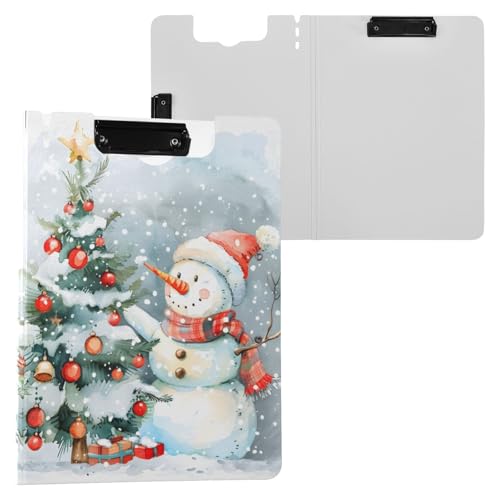 Klemmbrett mit Schneemann-Baum, A4-Größe, Ordner-Klemmbrett mit Stifthalter, für Büro, Schule von Reiacy