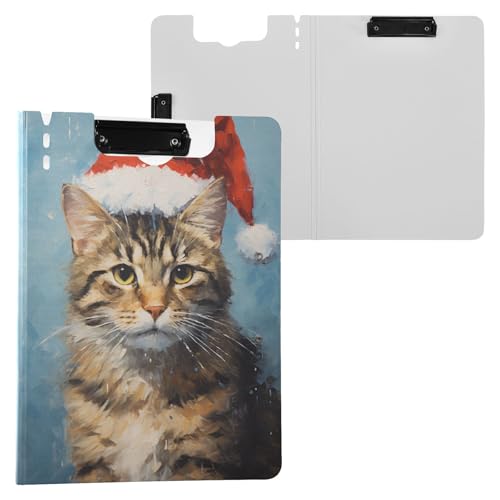Klemmbrett mit Weihnachtsmütze und Hut, A4-Größe, Ordner-Klemmbrett mit Stifthalter, für Büro, Schule von Reiacy