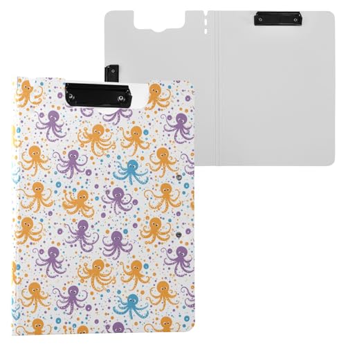 Klemmbrett mit buntem Oktopus-Luftblasen-Motiv, A4-Größe, Ordner-Klemmbrett mit Stifthalter, für Büro, Schule Klemmbrett mit buntem Oktopus-Luftblasen-Motiv, A4-Größe, Ordner-Klemmbrett mit Stifthalter, für Büro, Schule von Reiacy