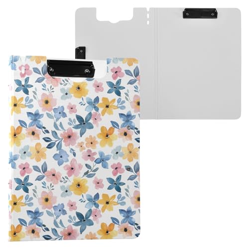 Klemmbrett mit weichem Aquarell-Blumenmuster, A4-Format, Klemmbrett mit Stiftschlitz, für Büro, Schule von Reiacy