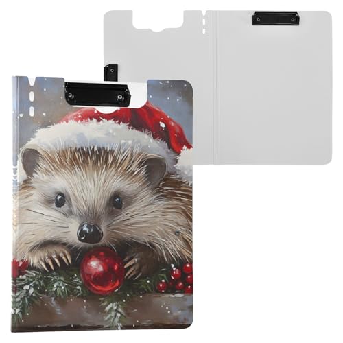 Klemmbrett mit weihnachtlichem Igel, A4-Größe, Ordner-Klemmbrett mit Stiftschlitz, für Büro, Schule von Reiacy