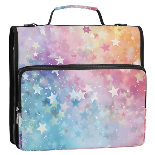 Little Stars 3-Ringbuch mit Reißverschluss, Organizer mit Schultergurt und Griff, für Schule, Büro von Reiacy
