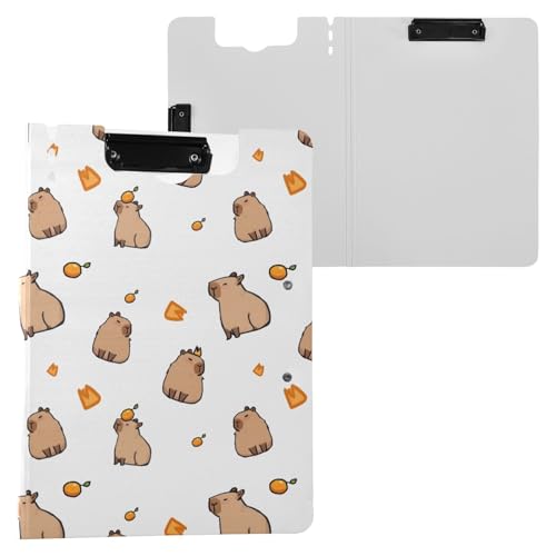 Lovely Simple Capybara Klemmbrettmappe, A4-Größe, Ordner-Klemmbrett mit Stiftschlitz, für Büro, Schule, Weiß von Reiacy