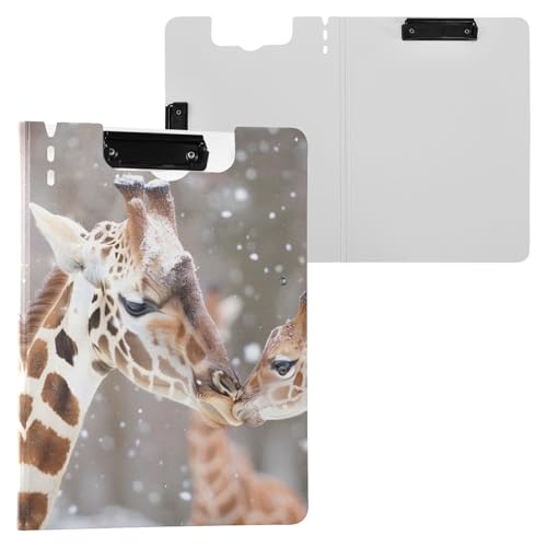 Mutter und Baby Giraffen, Klemmbrettmappe, A4-Größe, Ordner-Klemmbrett mit Stifthalter, für Büro, Schule von Reiacy