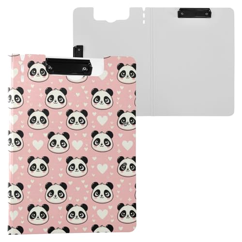 Niedlicher Panda mit Herz-Klemmbrett, A4-Größe, Ordner-Klemmbrett mit Stiftschlitz, für Büro, Schule von Reiacy
