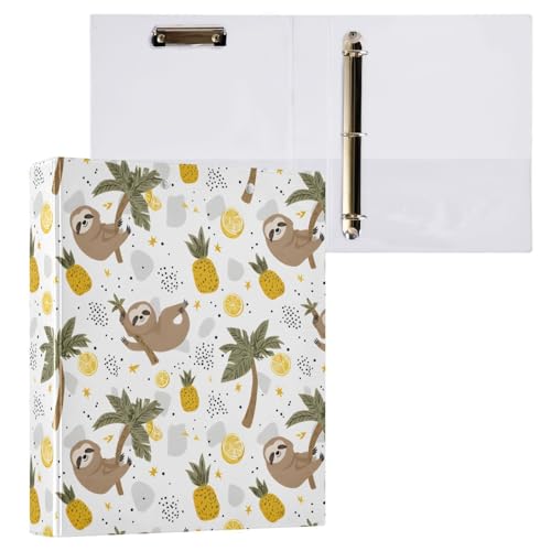 Reiacy Ringbuch, Koala Ananas, Kokosnuss, 3-Ring, A4, Ordner mit Clip, hält 200 Blatt, großer D-Ring-Aktenordner für Zuhause, Schule, Bürobedarf von Reiacy
