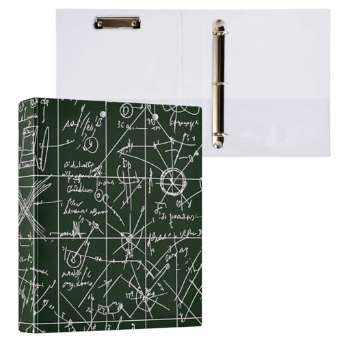 Reiacy Ringbuch, Mathematiknotizen, Tafel mit 3 Ringen, A4, mit Clip, hält 200 Blatt, großer D-Ring-Aktenordner für Zuhause, Schule, Bürobedarf von Reiacy