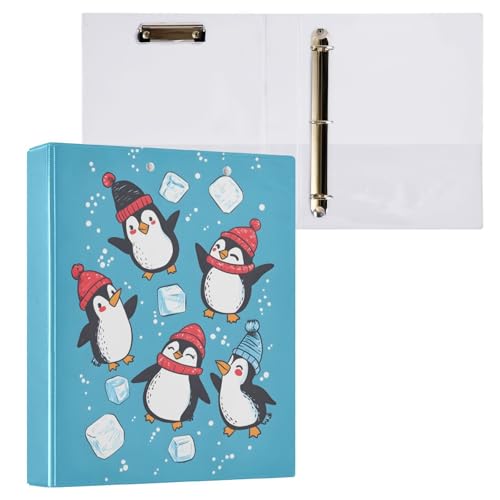 Reiacy Ringbuch, Pinguine, Eisantarktis, 3-Ring, A4, mit Clip, hält 200 Blatt, großer D-Ring-Aktenordner für Zuhause, Schule, Bürobedarf von Reiacy