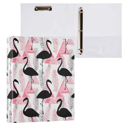 Reiacy Ringbuch, Sommer-Flamingos, 3-Ring-Ordner mit 3 Ringen, A4, mit Clip, hält 200 Blatt, großer D-Ring-Aktenordner für Zuhause, Schule, Bürobedarf von Reiacy