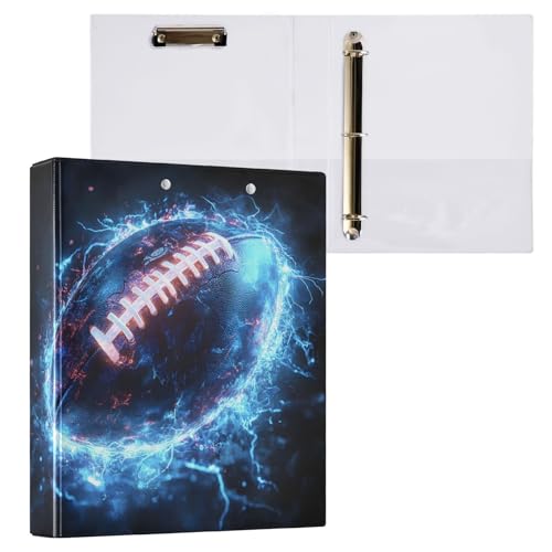 Reiacy Ringbuch, Super Football, 3-Ring-Ordner mit 3 Ringen, A4, mit Clip, hält 200 Blatt, großer D-Ring-Aktenordner für Zuhause, Schule, Bürobedarf von Reiacy