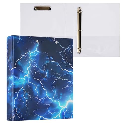 Reiacy Ringbuch, elektrischer Lightning-Ordner mit 3 Ringen, A4, mit Clip, hält 200 Blatt, großer D-Ring-Aktenordner für Zuhause, Schule, Bürobedarf von Reiacy