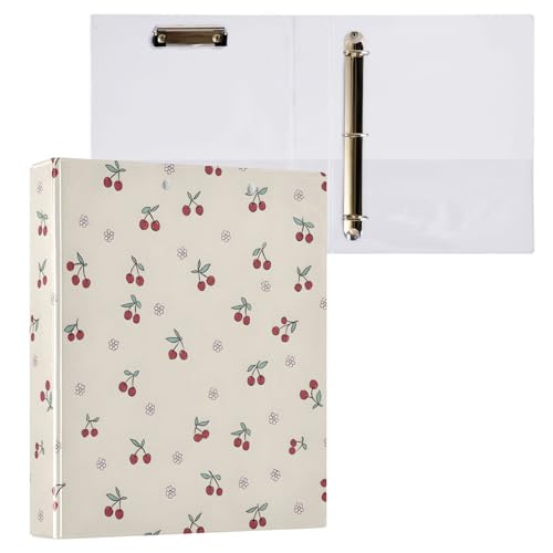 Reiacy Ringbuch, niedliche Kirschblume, 3-Ring-Ordner mit 3 Ringen, A4, mit Clip, hält 200 Blatt, großer D-Ring-Aktenordner für Zuhause, Schule, Bürobedarf von Reiacy