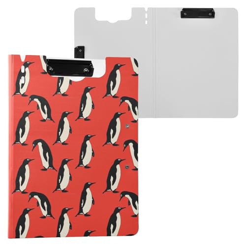Retro Penguins Klemmbrettmappe A4 Größe Ordner Klemmbrett mit Stiftschlitz für Büro Schule von Reiacy