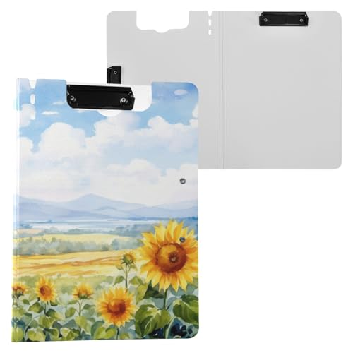 Schöne Sonnenblumen-Klemmbrett-Mappe, A4-Größe, Ordner-Klemmbrett mit Stiftschlitz für Büro, Schule von Reiacy