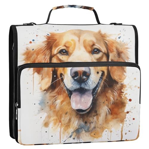 Smile Puppy Style 3-Ringbuch mit Reißverschluss, Organizer mit Schultergurt und Griff, für Schule, Büro von Reiacy