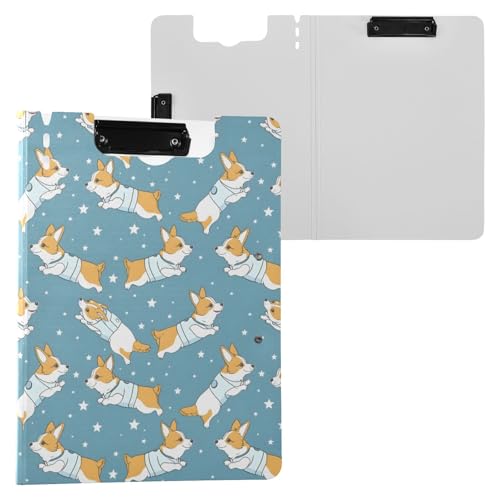 Walisischer Corgi-Hunde-Klemmbrett-Mappe, A4-Größe, Ordner-Klemmbrett mit Stiftschlitz, für Büro, Schule Walisischer Corgi-Hunde-Klemmbrett-Mappe, A4-Größe, Ordner-Klemmbrett mit Stiftschlitz, für Büro, Schule von Reiacy