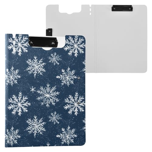 Winter-Schneeflocken-Druck-Klemmbrett, A4-Größe, Ordner-Klemmbrett mit Stiftschlitz, für Büro, Schule von Reiacy