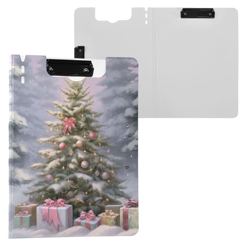 Winter-Weihnachtsbaum-Geschenke, Klemmbrett-Mappe, A4-Größe, Ordner-Klemmbrett mit Stiftschlitz für Büro, Schule von Reiacy