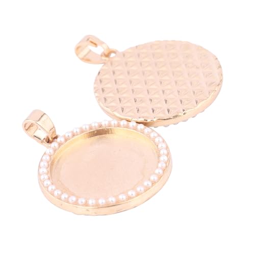 Reidgaller 10 Stück Kc Gold Perle Cabochon Anhänger Fassung Tabletts Rohlinge 20 mm Lünette Halskette Basis für Schmuckherstellung Zubehör von Reidgaller