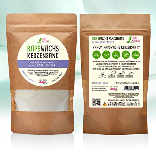 Rapswachs Kerzensand 160 g Beutel mit 6 Baumwolldochten Duftnote Lavendel Natura Rapswachs Kerzensand 160 g Beutel mit 6 Baumwolldochten Duftnote Lavendel Natura von Reine Natur