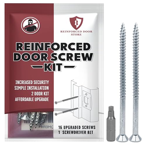 Verstärktes Türschrauben-Set für Schlagplatten, Riegelplatten und Scharniere, 7,6 cm (3 Zoll) Schrauben und Schraubendreher-Bohrer, macht Türen stoßfest von Reinforced Door Store