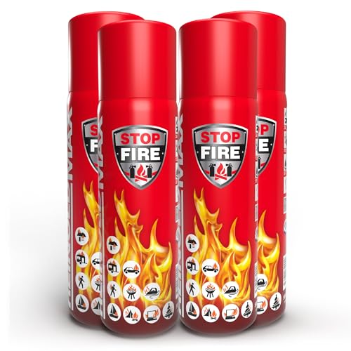 4 x ReinoldMax Feuerlöschspray 500ml Feuerlöscher Küche Wohnwagen Zelt von ReinoldMax