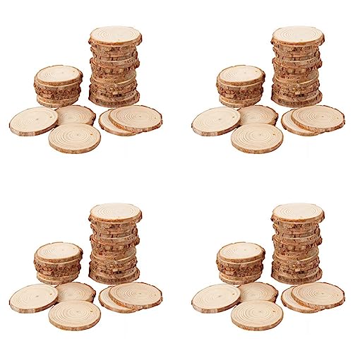 Reinscer 160Pcs 3-4CM Unvollendete Natürliche Runde Holzscheiben Kreise mit Baumrinde Scheiben für DIY Haus Party Dekoration von Reinscer
