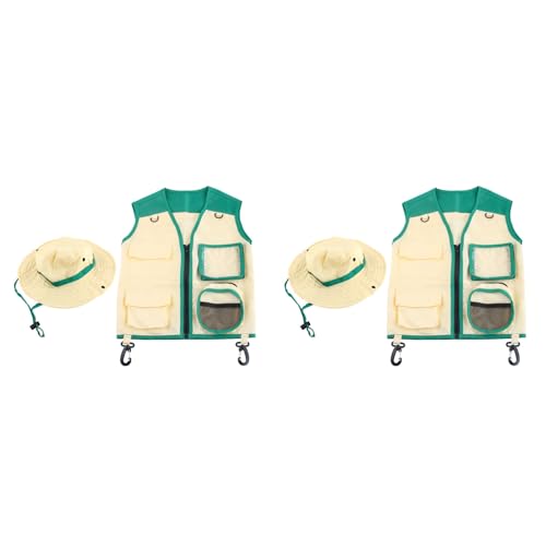Reinscer 2X Kinder Draussen Adventure Explorer Kit Kostüm Weste und Hut Set Verwirklichen Kinder Karriere Cosplay Geschenke Grün Reinscer 2X Kinder Draussen Adventure Explorer Kit Kostüm Weste und Hut Set Verwirklichen Kinder Karriere Cosplay Geschenke Grün von Reinscer
