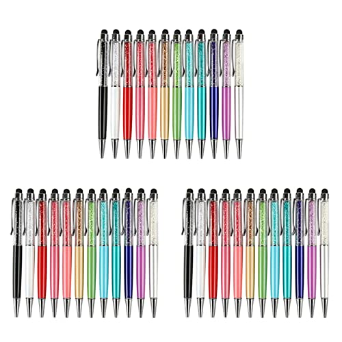Reinscer 36 Teile Bling Bling 2 in 1 Schlank Kristall Diamant Stylus Kugelschreiber (12 Farben) von Reinscer