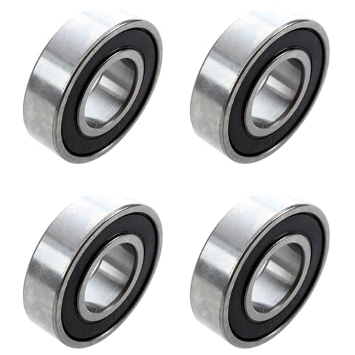 Reinscer 4 Stücke 15mm x 32mm x 9mm Breite Einzelne Reihe Tiefe Rille Versiegelt Radial Kugellager 6002RS von Reinscer