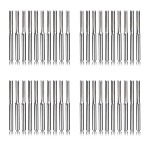 Reinscer 40 StüCke 2 FlöTe CNC FräSer 3,175 mm Gerade Schlitz Wolfram Stahl FräSer für Kunststoff Reinscer 40 StüCke 2 FlöTe CNC FräSer 3,175 mm Gerade Schlitz Wolfram Stahl FräSer für Kunststoff von Reinscer