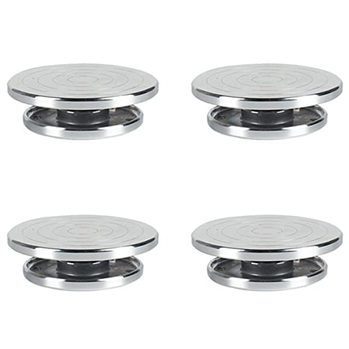 Reinscer 4Stück 12 / 15cm Double Face Verwenden Sie Einen Plattenspieler Aus Aluminiumlegierung für Keramik-Ton-Skulpturenplattform-Töpferscheiben-Drehwerkzeuge von Reinscer