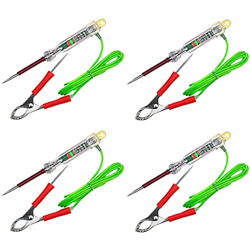 Reinscer 4X Automobil LED Schaltkreis Tester 6-24V Test Licht mit Dual Probes 47 Frost Schutz Draht Krokodil Klemme Zum Testen von Reinscer