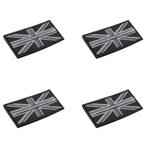 Reinscer 4X FASHION Union Jack UK Flagge Abzeichen Patch Stick ZurÜCk 10 x 5 cm NEU, (Schwarz /) von Reinscer