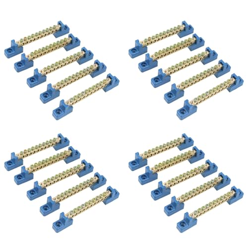 Reinscer Klemmen Block Blau Klemmen Schiene 10 Positionen Schraube Messing Klemme Erdung Streifen Sammel Schienen Block Packung mit 20 Stück Reinscer Klemmen Block Blau Klemmen Schiene 10 Positionen Schraube Messing Klemme Erdung Streifen Sammel Schienen Block Packung mit 20 Stück von Reinscer