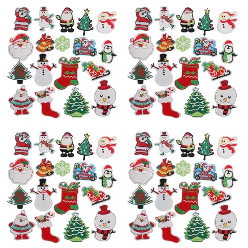 Reinscer Weihnachten Patches NäHen auf auf Gestickten 112PCS Weihnachts Santa SüßE Applikationen für DIY Kleidung Dekorationen von Reinscer