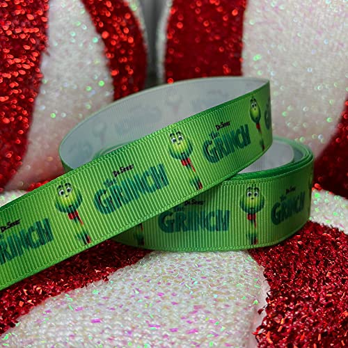 Christmas The Grinch Baby Geschenkband, 2 m x 22 mm breit, ideal für Zubehör, Kuchendekorationen, Geschenkpapier, Schleifen, Topper oder Verpackungen für Taschen von Reis of London