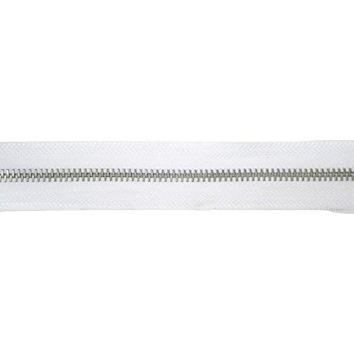 Endlosreißverschluss Metall, Aluminiumschiene, 5 Meter, inkl. 10 Autolock Zipper/Farbe: 01 - weiß von Reißverschluss – endlos- Jajasio