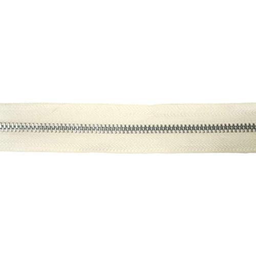 Endlosreißverschluss Metall, Aluminiumschiene, 5 Meter, inkl. 10 Autolock Zipper/Farbe: 02 - Creme Endlosreißverschluss Metall, Aluminiumschiene, 5 Meter, inkl. 10 Autolock Zipper/Farbe: 02 - Creme von Reißverschluss – endlos- Jajasio