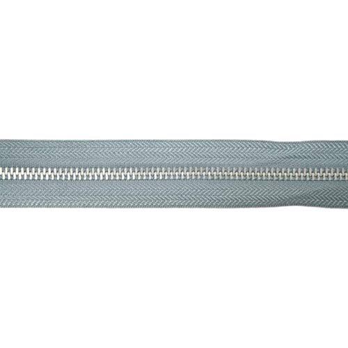 Endlosreißverschluss Metall, Aluminiumschiene, 5 Meter, inkl. 10 Autolock Zipper/Farbe: 08 - Mittelgrau von Reißverschluss – endlos- Jajasio