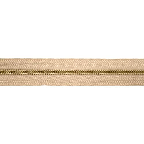Endlosreißverschluss Metall, Goldschiene, 5 Meter, inkl. 10 Autolock Zipper/Farbe: 03 - Taupe Endlosreißverschluss Metall, Goldschiene, 5 Meter, inkl. 10 Autolock Zipper/Farbe: 03 - Taupe von Reißverschluss – endlos- Jajasio