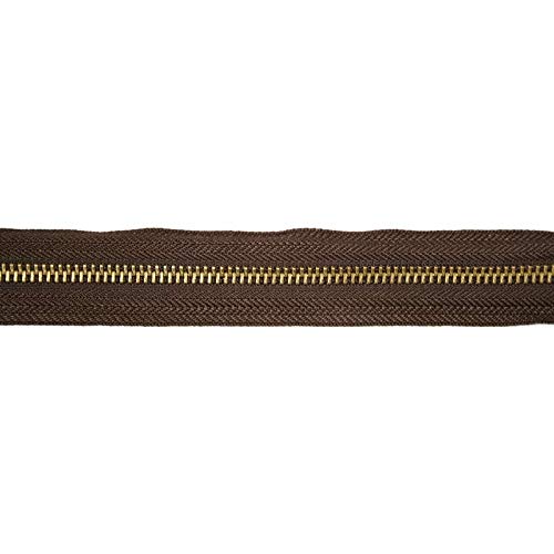 Endlosreißverschluss Metall, Goldschiene, 5 Meter, inkl. 10 Autolock Zipper/Farbe: 04 - Dunkelbraun Endlosreißverschluss Metall, Goldschiene, 5 Meter, inkl. 10 Autolock Zipper/Farbe: 04 - Dunkelbraun von Reißverschluss – endlos- Jajasio
