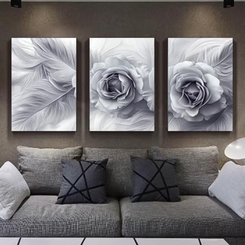 3 Stück 5D Diamond Painting Kits DIY Diamant Painting Erwachsene Kinder Square Full Drill Strass Stickerei Kreuzstich Diamant Malerei nach Zahlen Set Handwerk für Home Wall Décor Graue Blumen E2351 3 Stück 5D Diamond Painting Kits DIY Diamant Painting Erwachsene Kinder Square Full Drill Strass Stickerei Kreuzstich Diamant Malerei nach Zahlen Set Handwerk für Home Wall Décor Graue Blumen E2351 von Reisvx